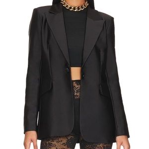 Good American Disco Sculpted Blazer in Black01 Size 0